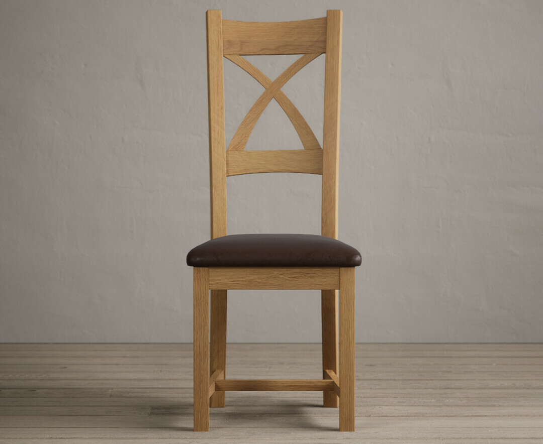 Hertford 120cm Fixed Top Solid Oak Dining Table with 6 Oak Natural Chairs