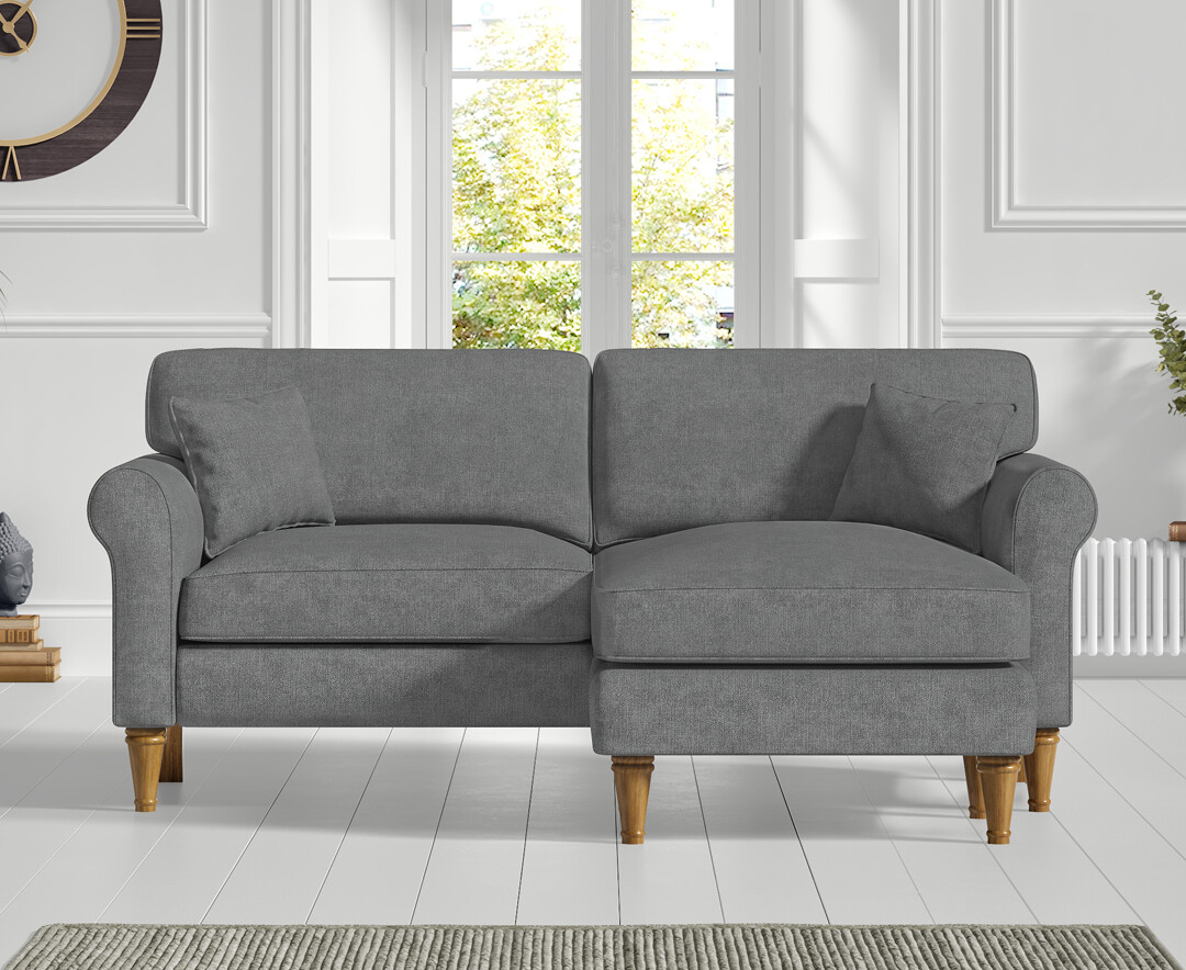 Click to view product details and reviews for Darwin Charcoal Grey Fabric Right Hand Facing Chaise Corner Sofa.