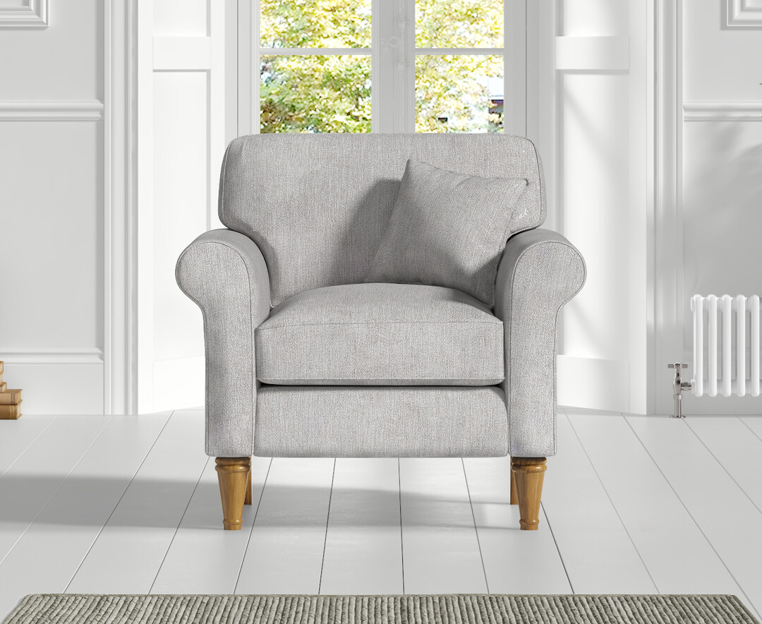 Darwin Light Grey Fabric Armchair
