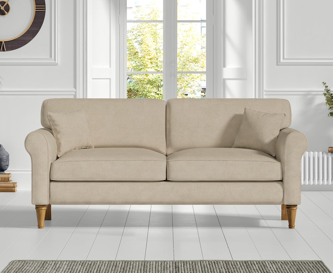 Darwin Natural Fabric Three Seater Sofa