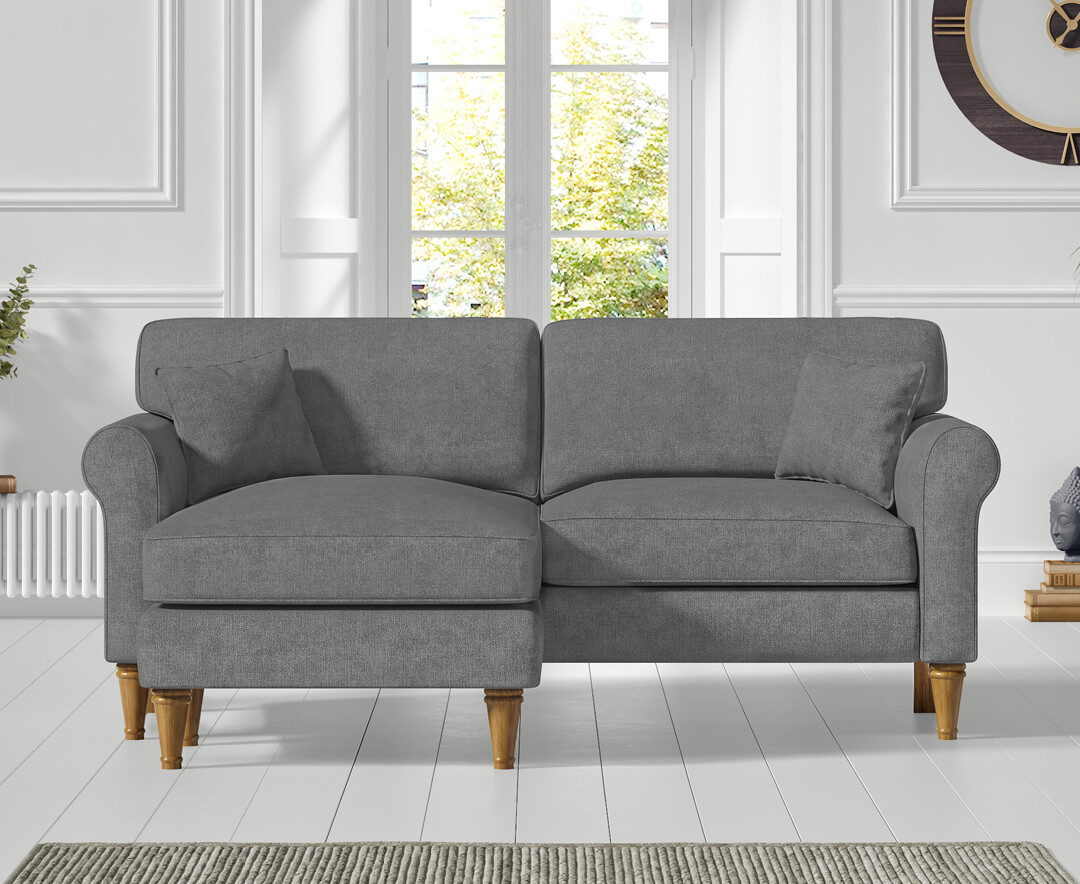 Click to view product details and reviews for Darwin Charcoal Grey Fabric Left Hand Facing Chaise Corner Sofa.