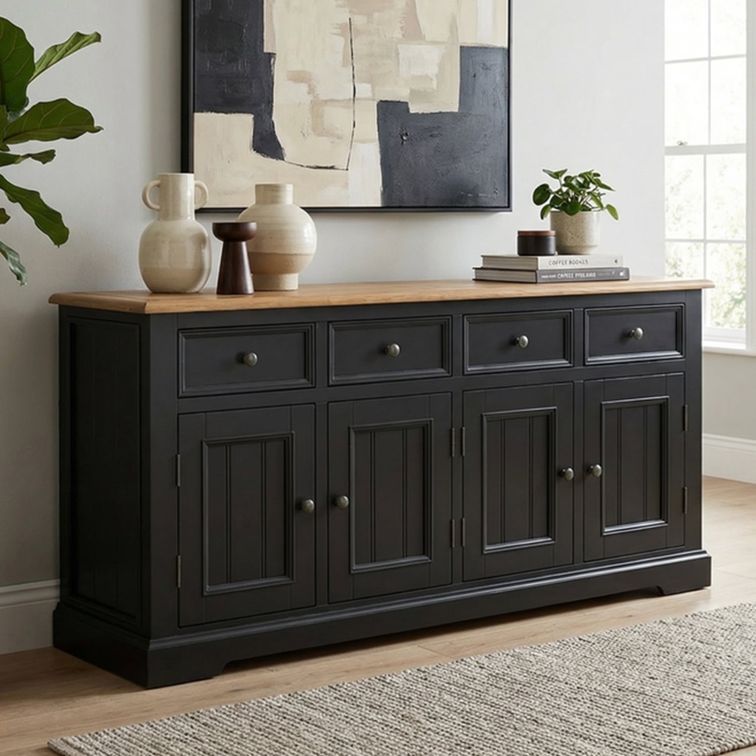 Charlton Oak and Black Painted Extra Large Sideboard