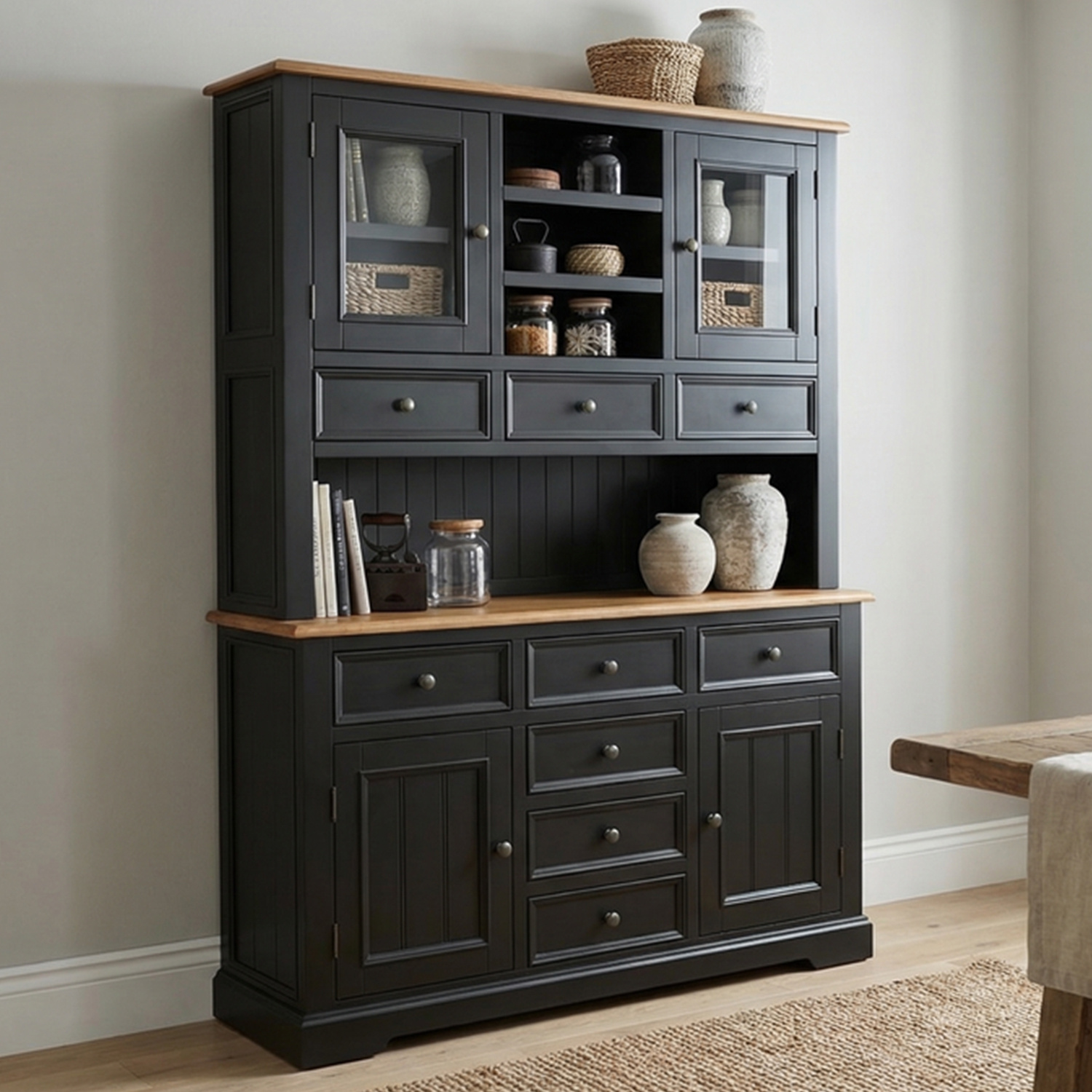 Charlton Oak and Black Painted Large Dresser