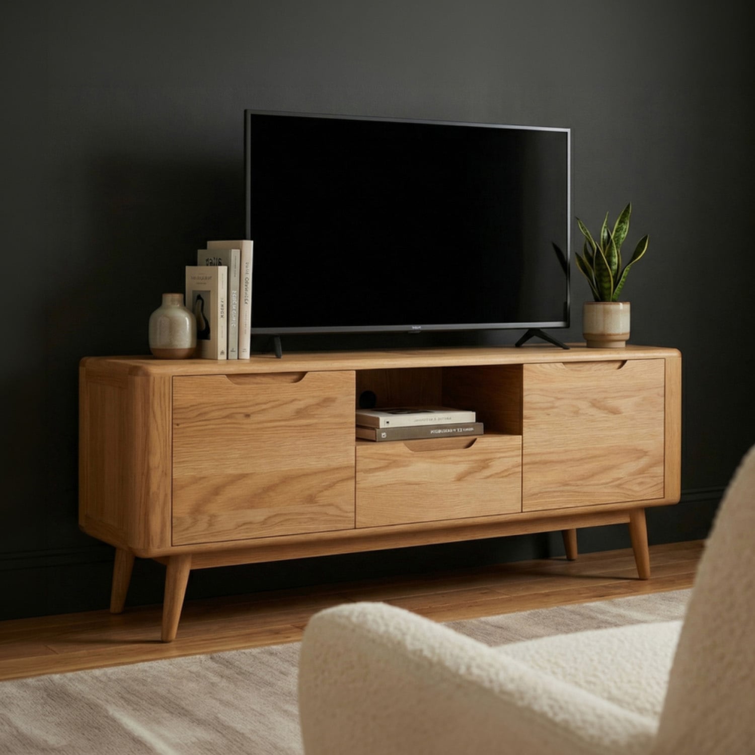 Rosa Solid Oak Large TV Cabinet