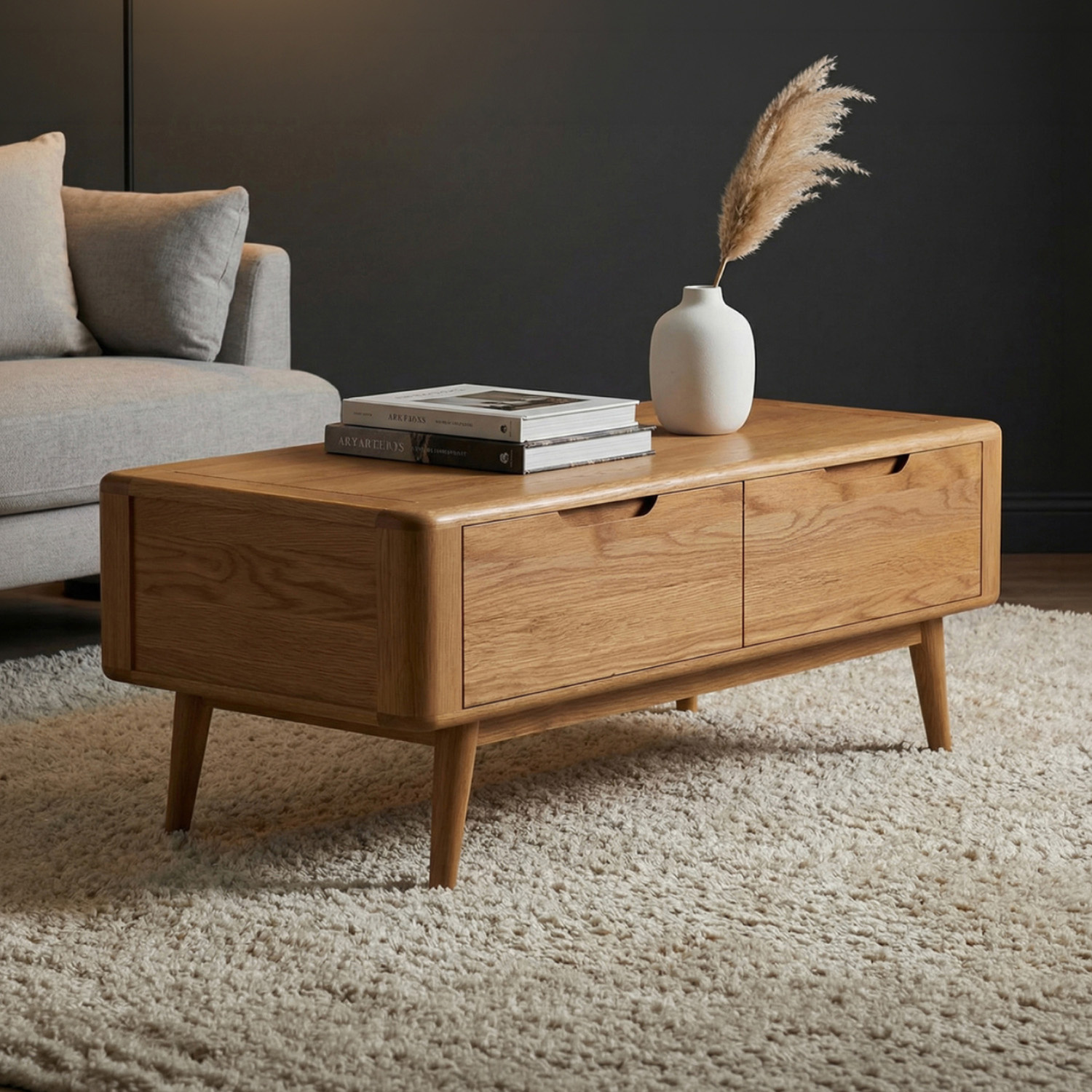 Rosa Solid Oak 4 Drawer Storage Coffee Table