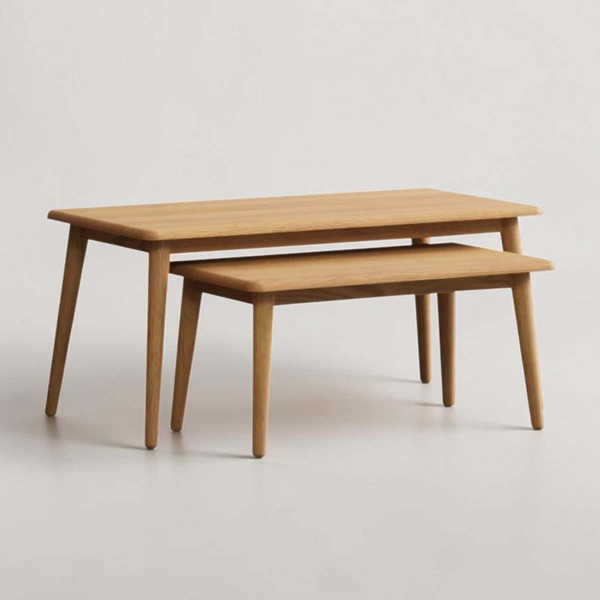 Rosa Solid Oak Compact Nesting Coffee Tables