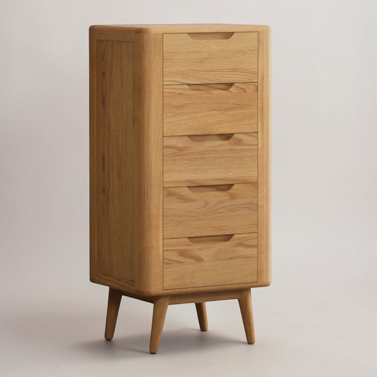 Rosa Solid Oak 5 Drawer Tallboy Chest