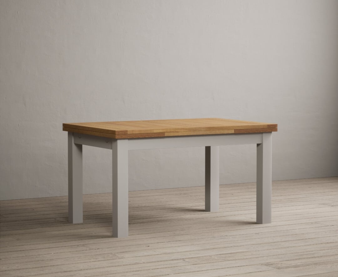 Extending Buxton 140cm Oak and Soft White Painted Dining Table