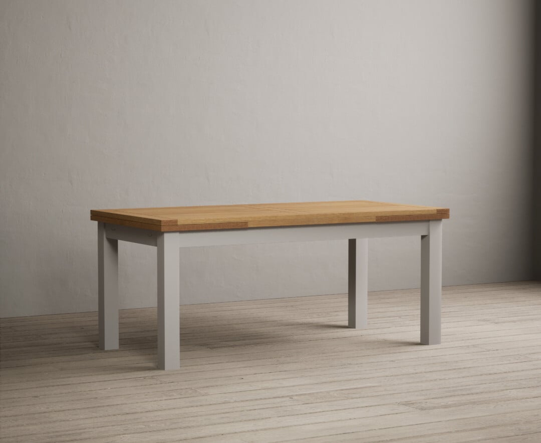 Extending Buxton 180cm Oak and Soft White Painted Dining Table