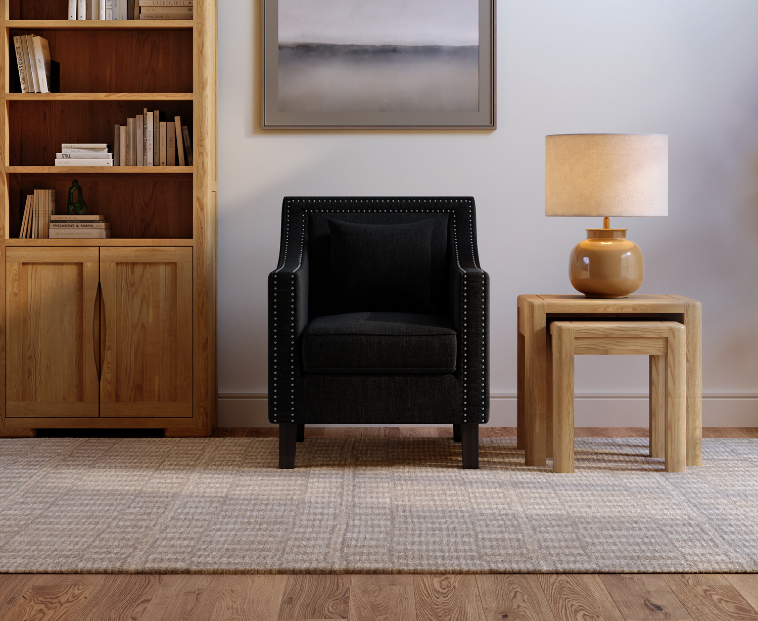 Chartwell Black Linen Armchair