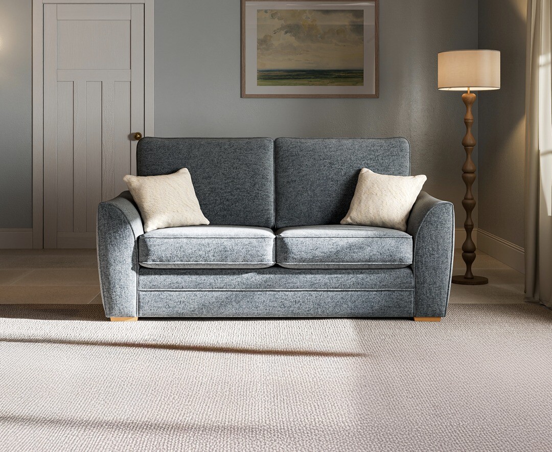 Bella Denim Blue Fabric 2 Seater Sofa