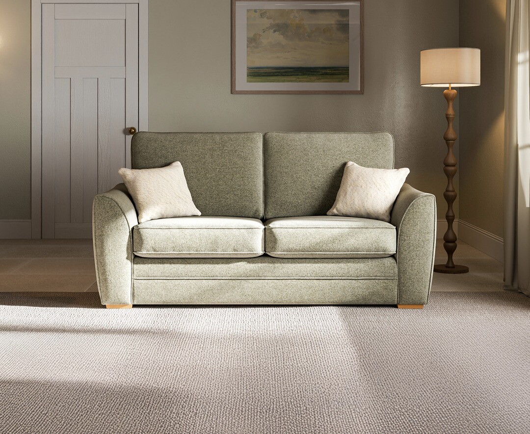 Bella Olive Fabric 2 Seater Sofa