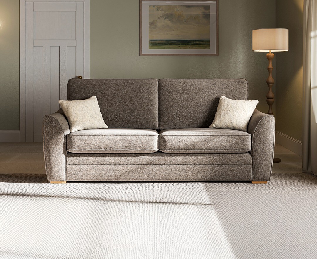 Bella Mocha Fabric 3 Seater Sofa