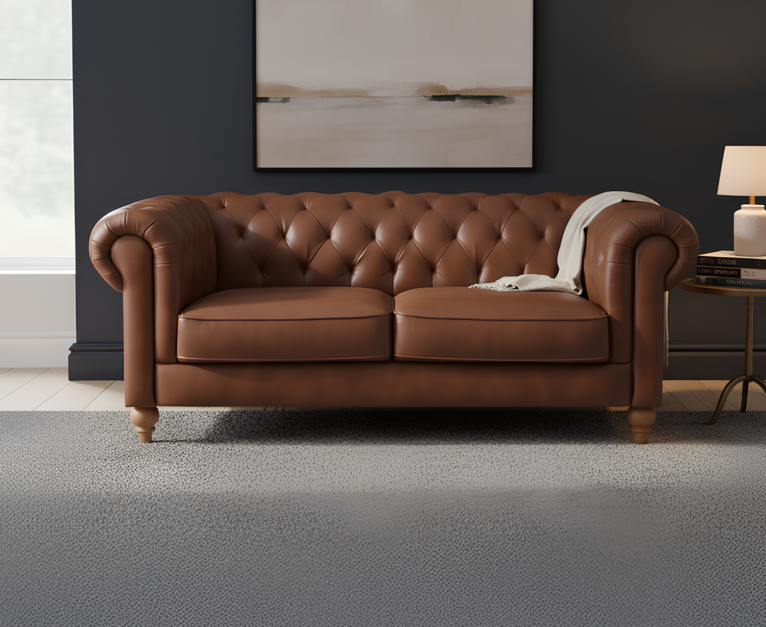 Jameson Chestnut Leather 2 Seater Sofa