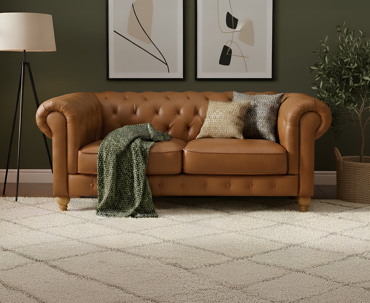 Jameson Cognac Leather 2 Seater Sofa