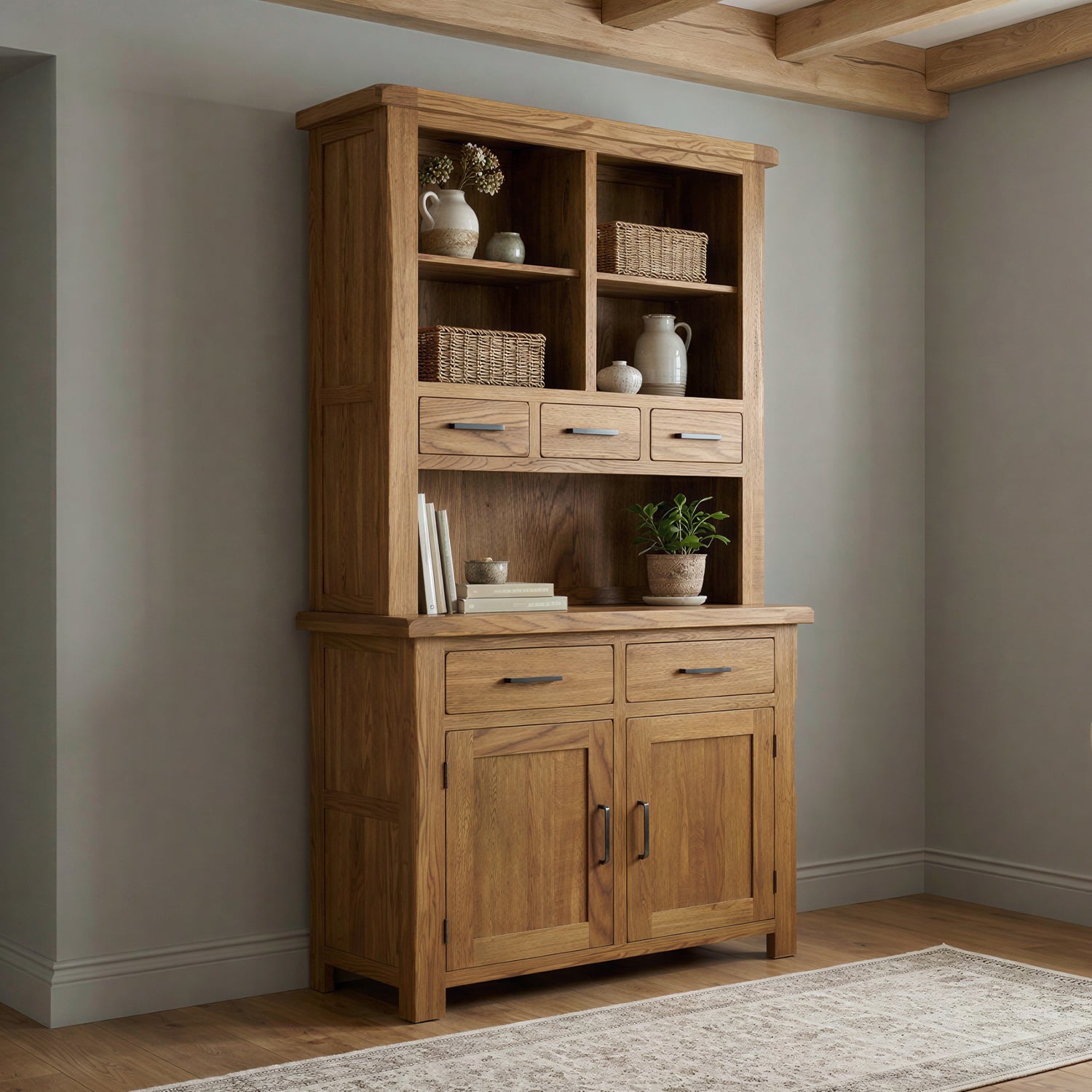 Harrogate Rustic Solid Oak Small Dresser