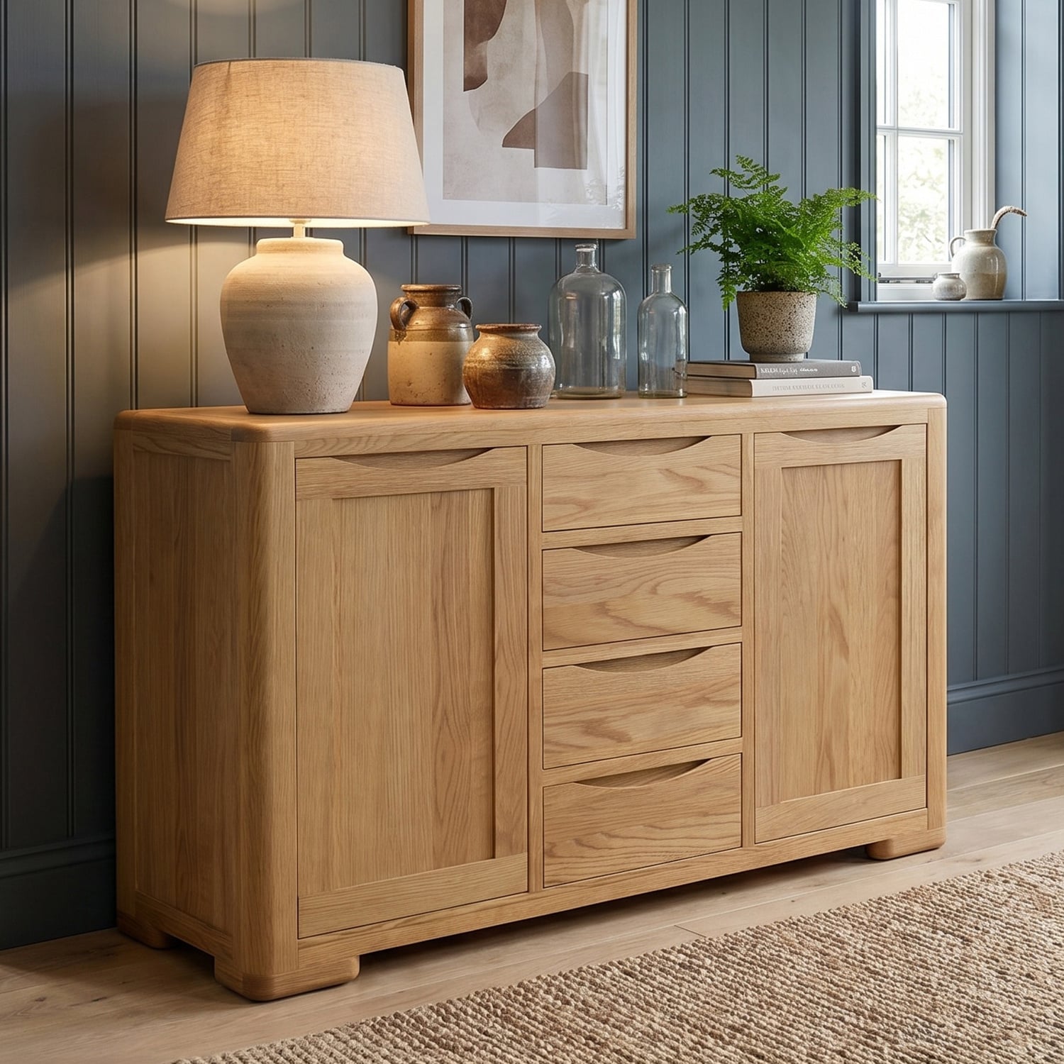 Harper Solid Oak Large Sideboard