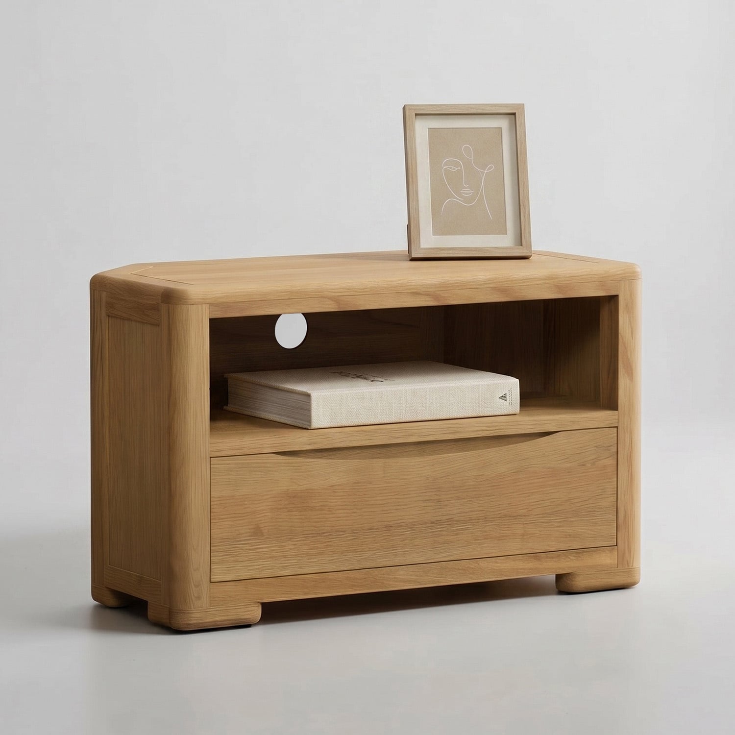 Harper Solid Oak Corner Tv Cabinet