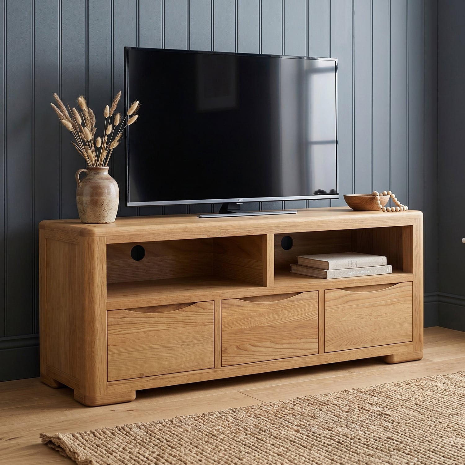 Harper Solid Oak Large TV Cabinet