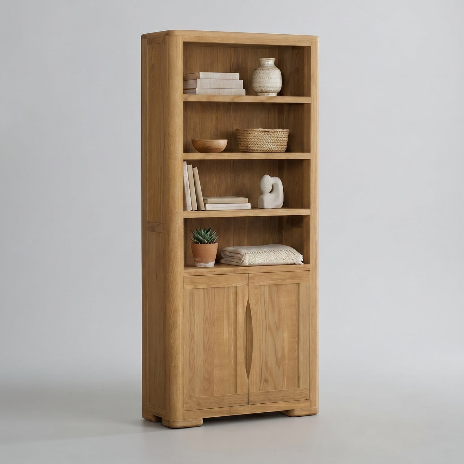 Harper Solid Oak Tall Bookcase