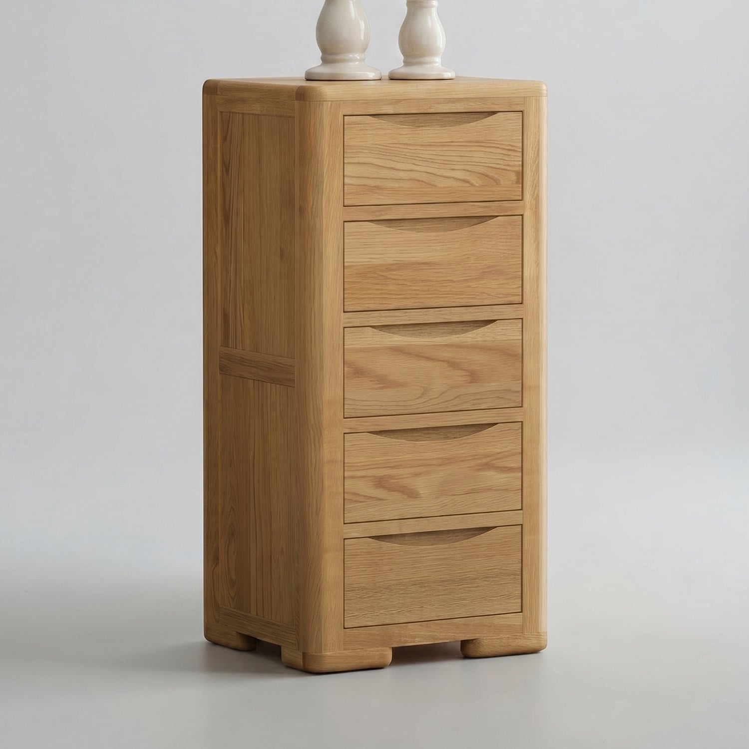 Harper Solid Oak 5 Drawer Tallboy