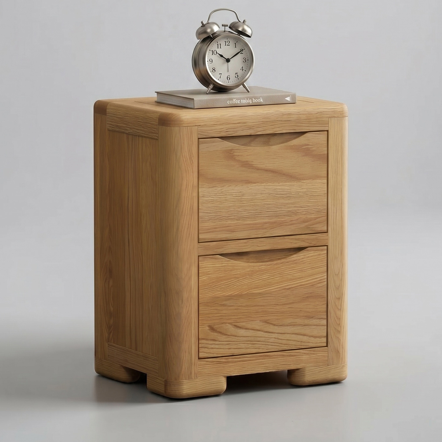 Harper Solid Oak 2 Drawer Bedside Chest