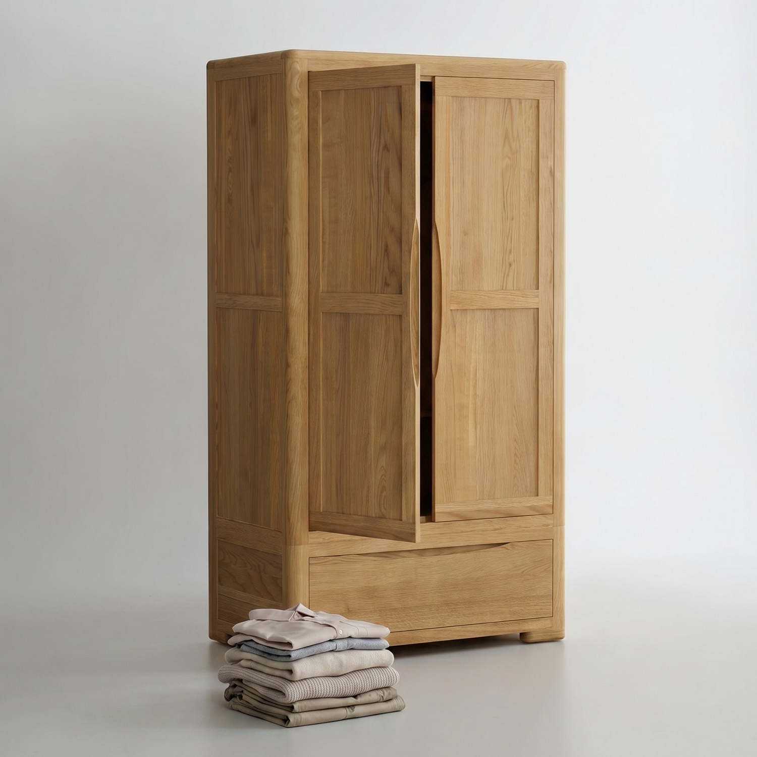 Harper Solid Oak Double Wardrobe