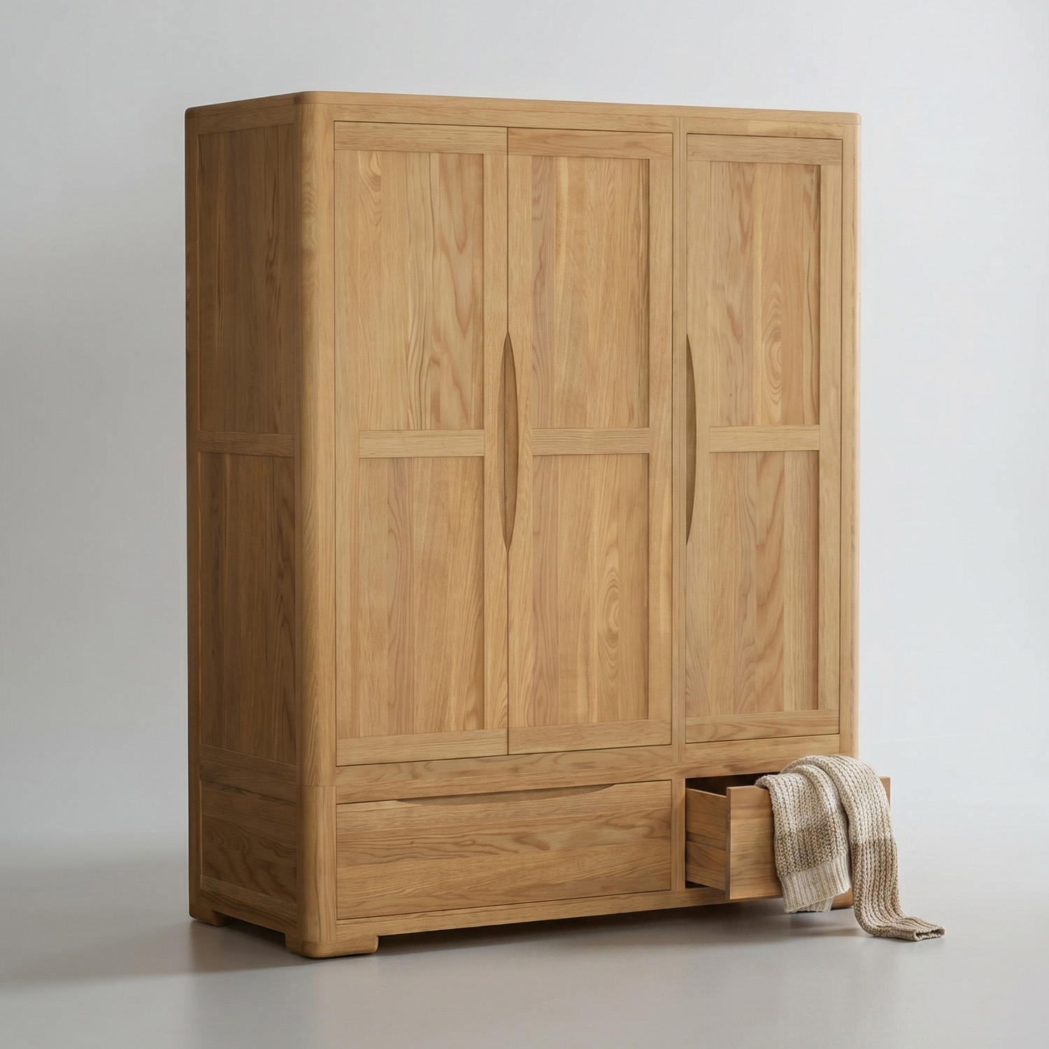 Harper Solid Oak Triple Wardrobe