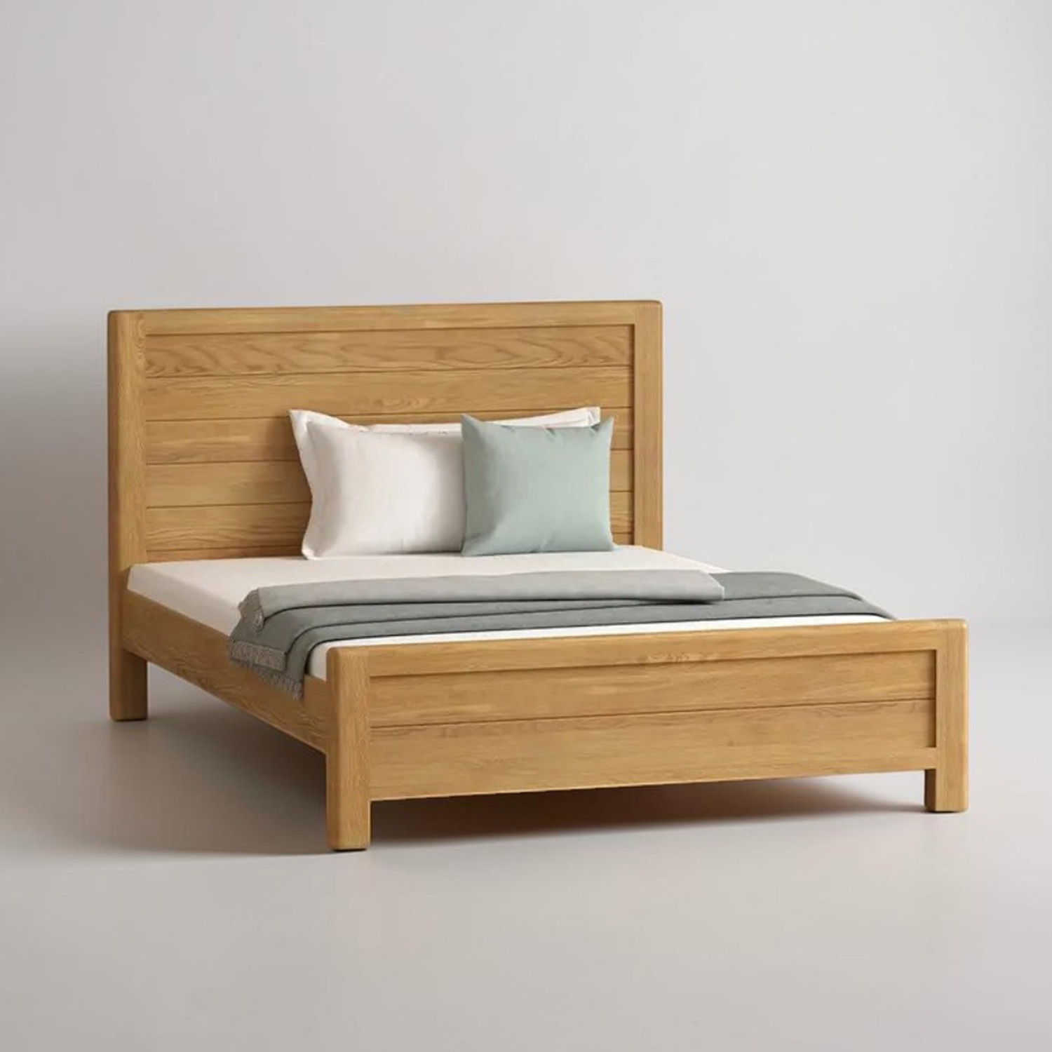 Harper Solid Oak King Size Bed