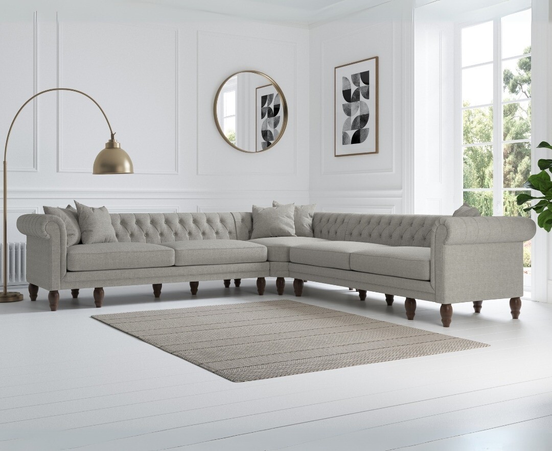 Bromley Large Grey Linen Corner Sofa