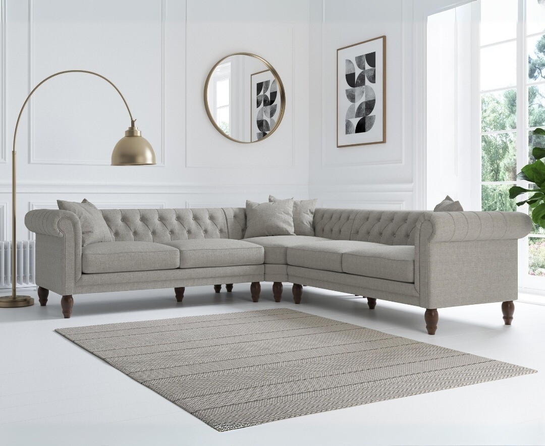 Bromley Medium Grey Linen Corner Sofa