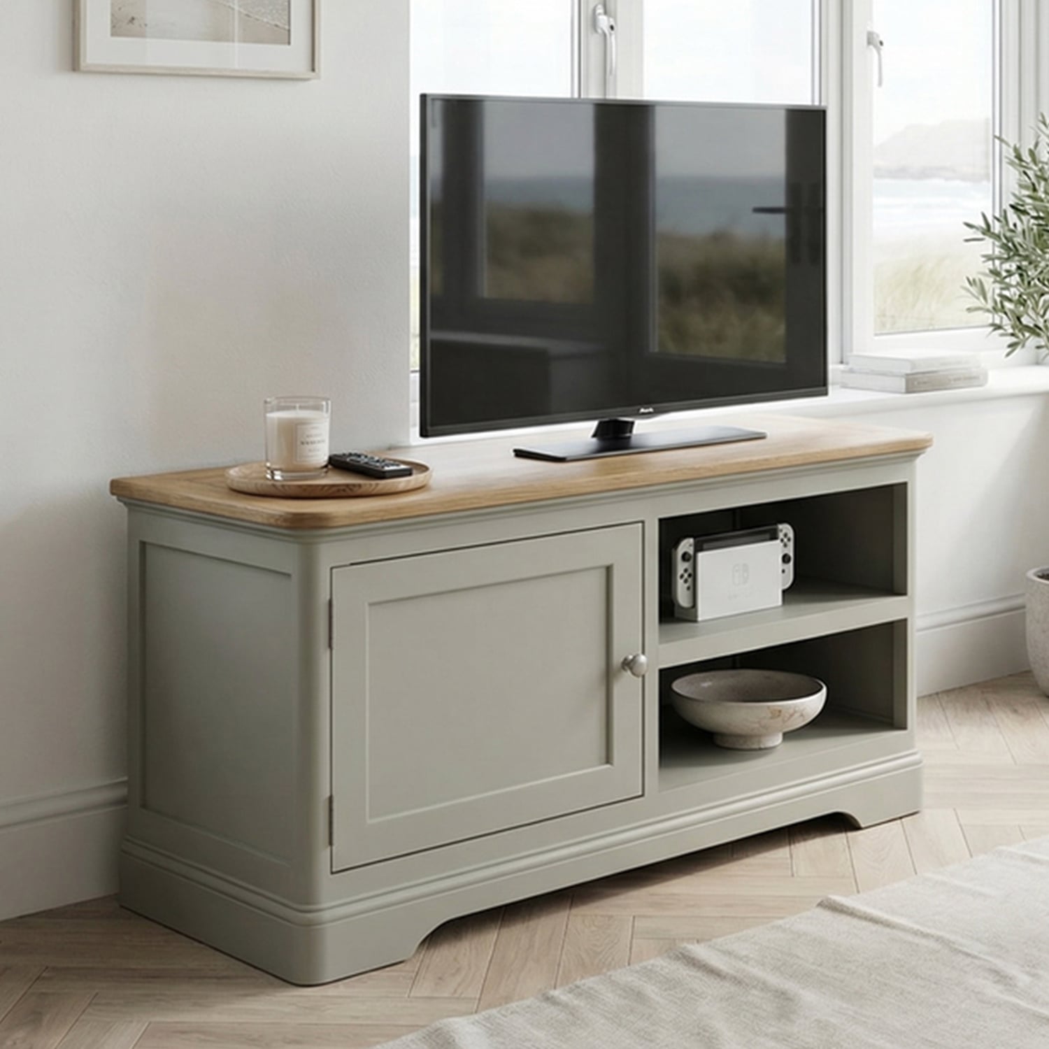 Brampton Soft Green Painted Small TV Cabinet