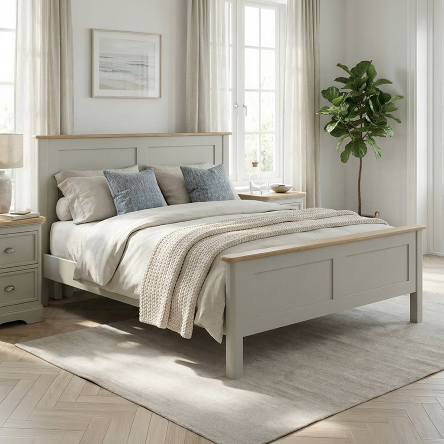Brampton Soft Green Painted King Size Bed