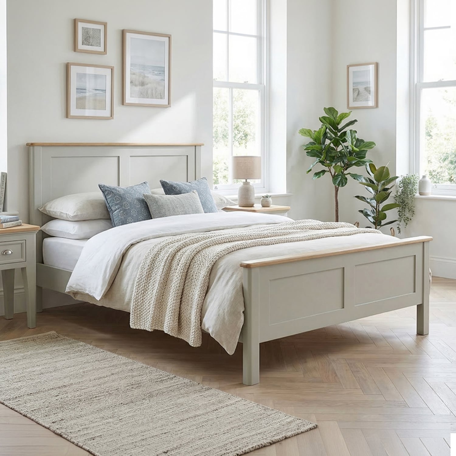 Brampton Soft Green Painted Double Bed