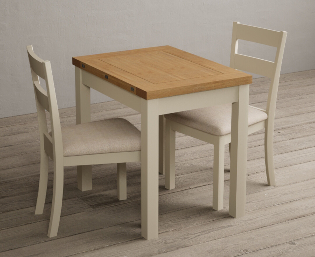 York 150cm Solid Oak Dining Table with 4 Light Grey York Chairs and 2 Oak Benches