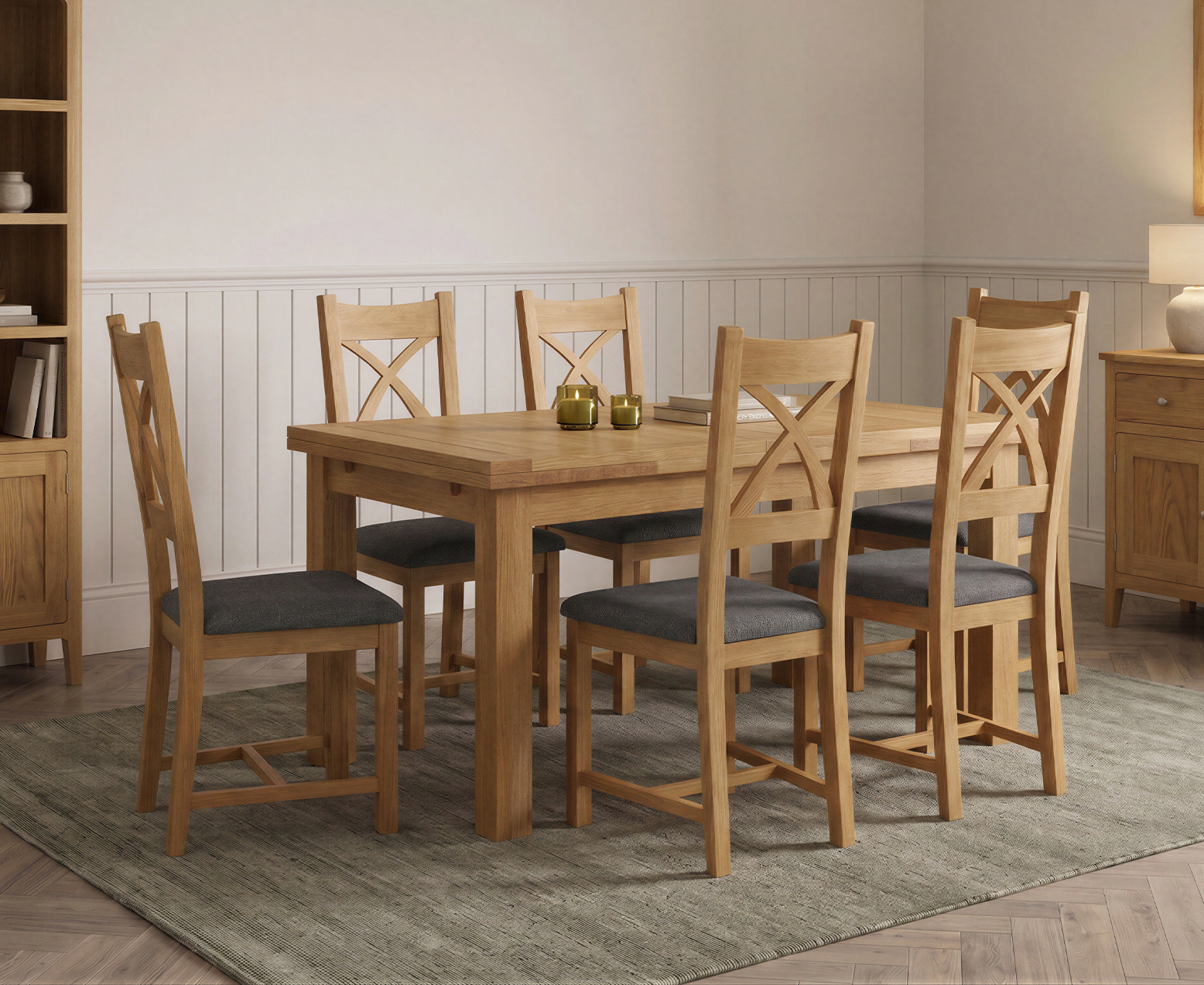 Colby 200cm Oval White Marble Dining Table with 6 Grey Lorenzo Chairs