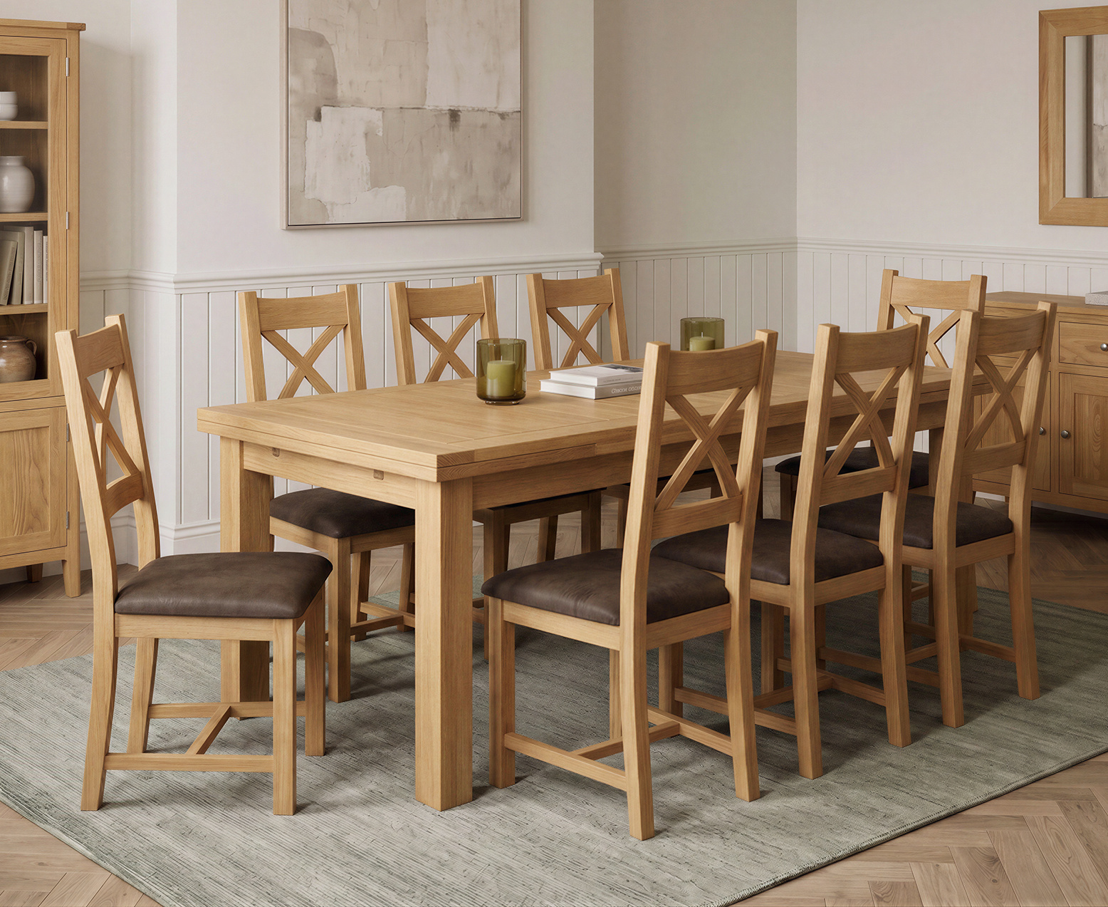 Colby 200cm Oval White Marble Dining Table with 6 Grey Lorenzo Chairs