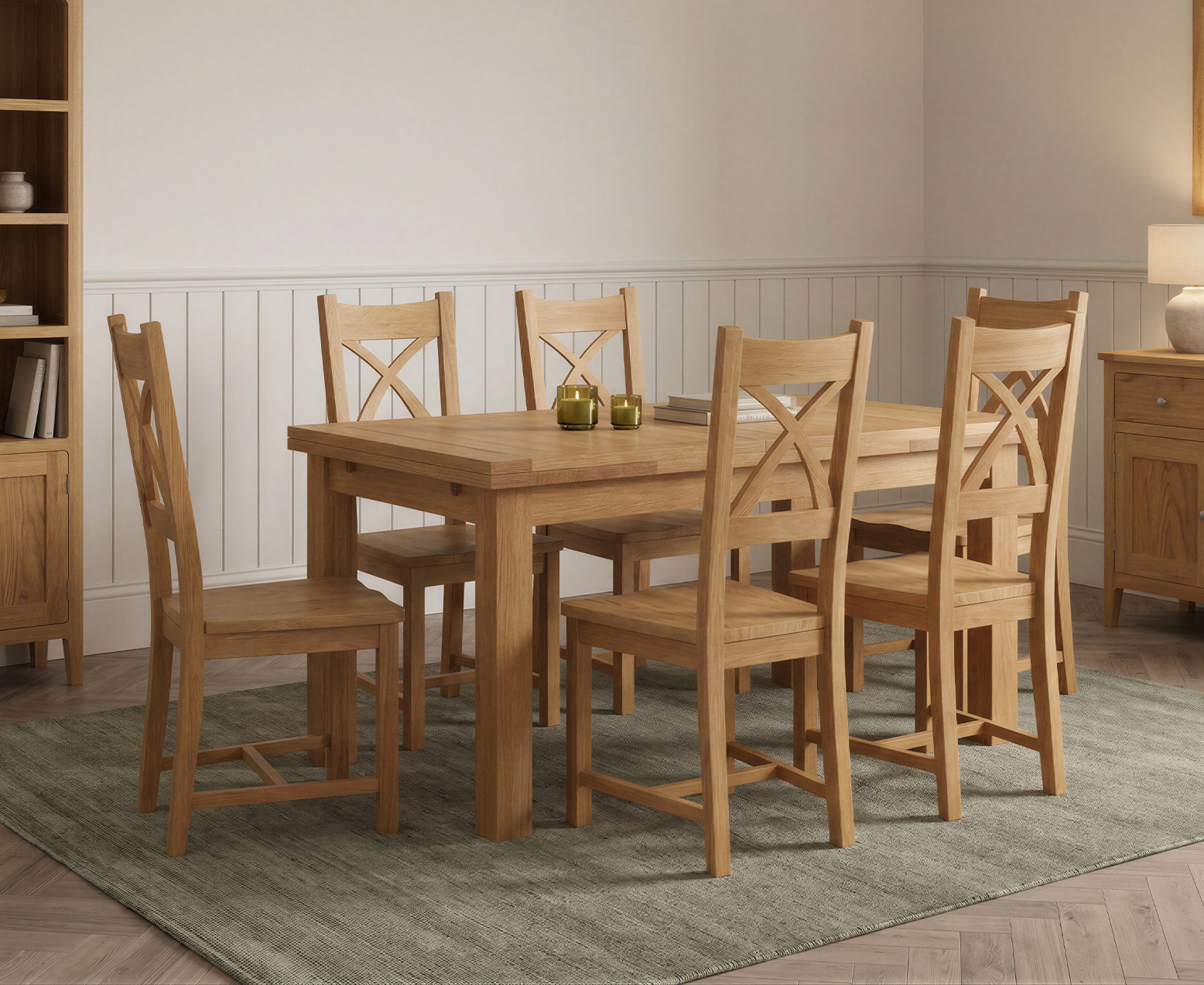 Bernini 110cm Glass Dining Table with 4 Grey Vigo Chairs