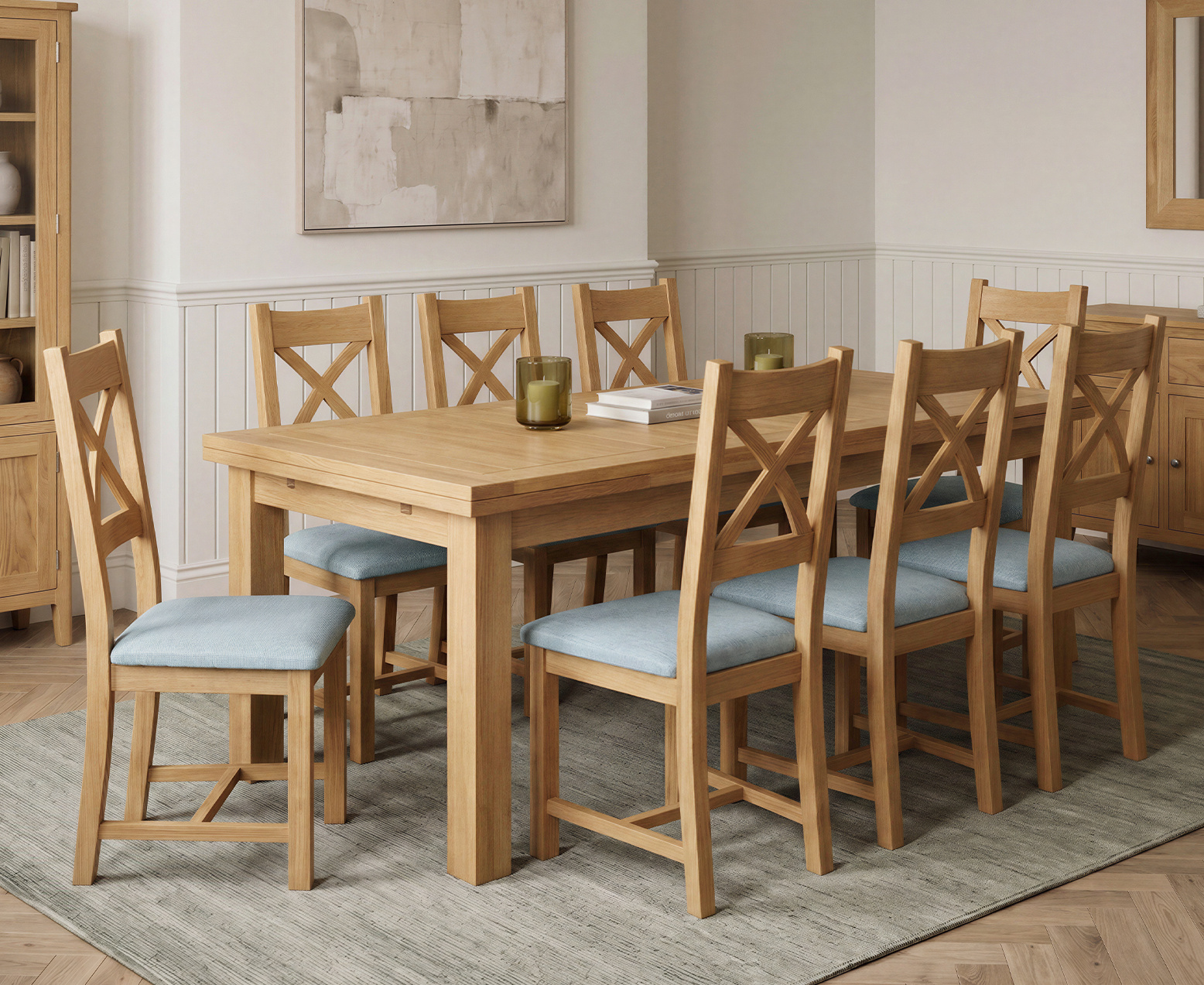 Colby 200cm Oval White Marble Dining Table with 6 Grey Lorenzo Chairs