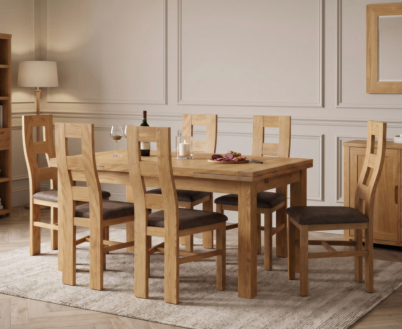 Colby 200cm Oval White Marble Dining Table with 6 Grey Lorenzo Chairs