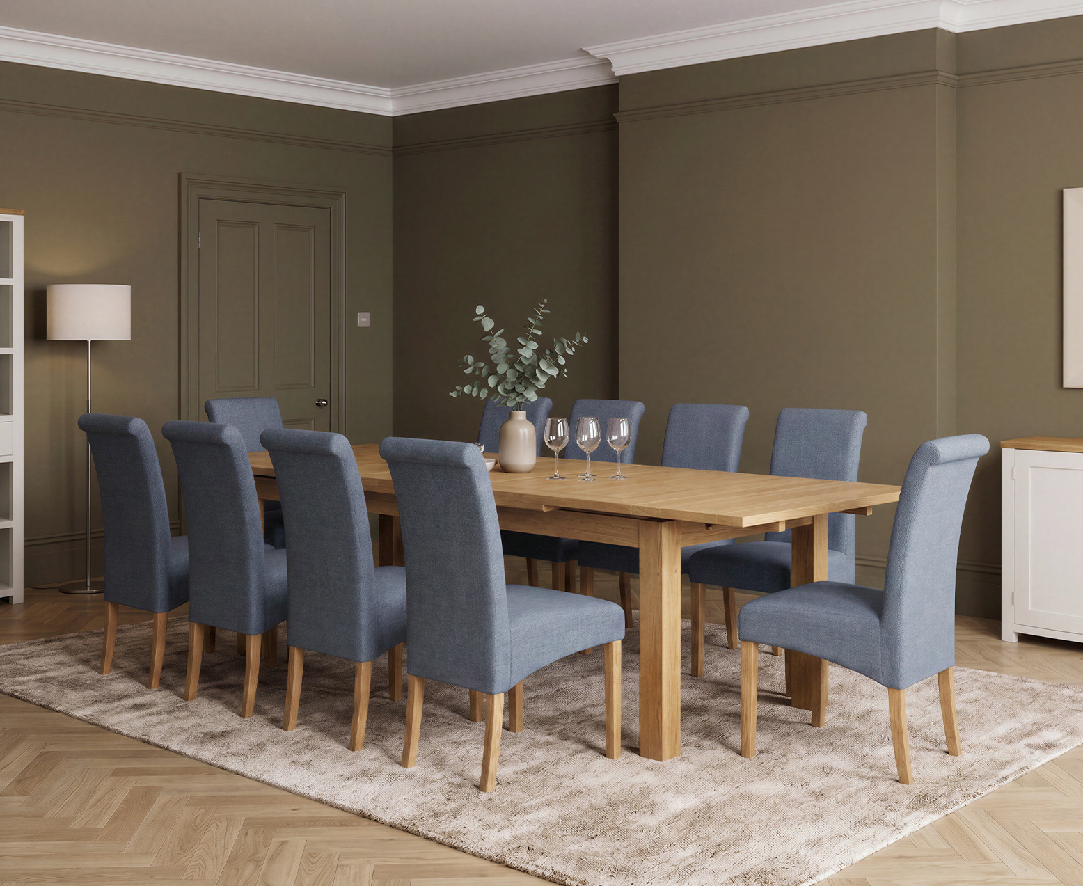 Carvelle 200cm Brown Pedestal Marble Dining Table