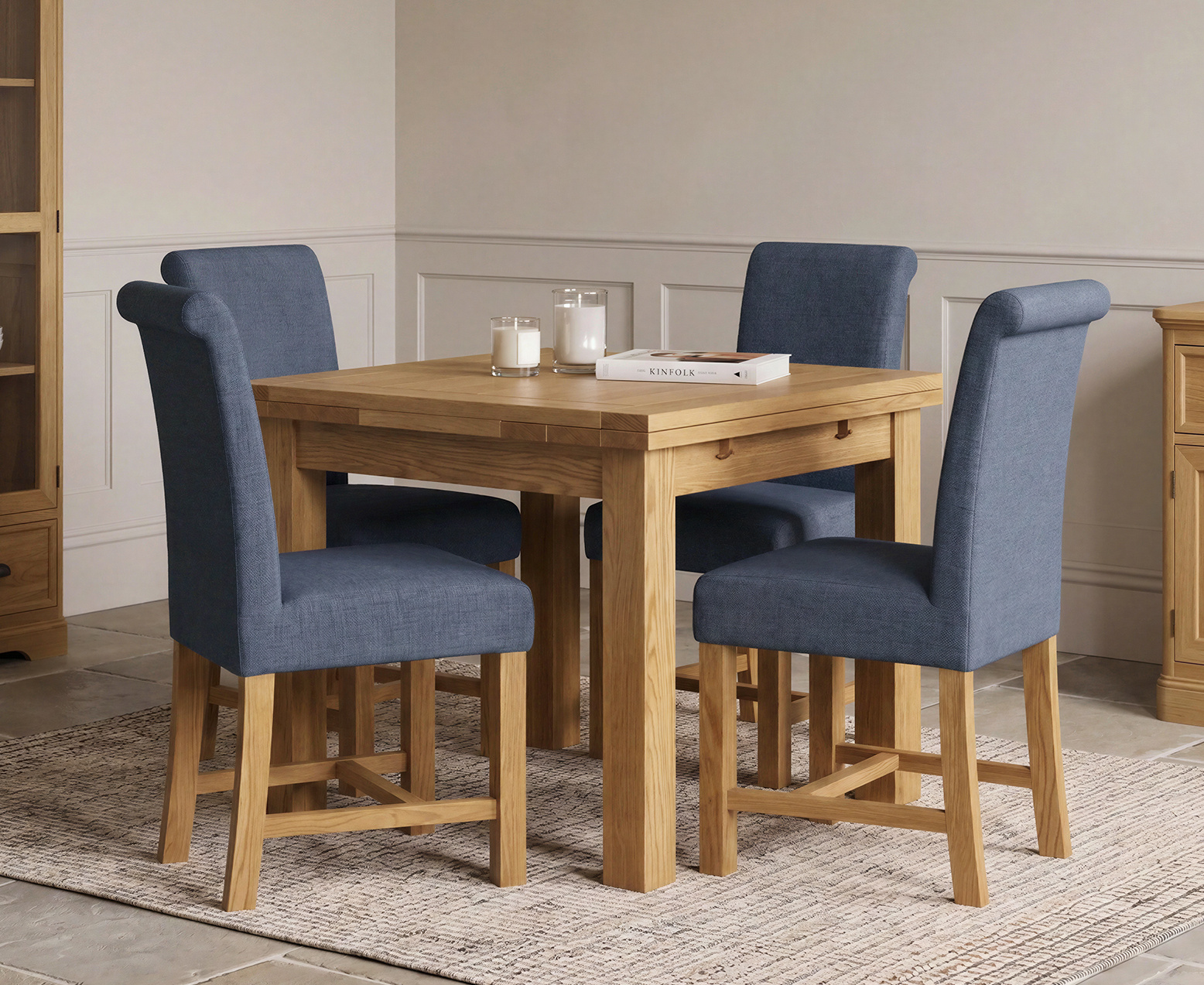 Colby 200cm Oval White Marble Dining Table with 6 Grey Sienna Chairs