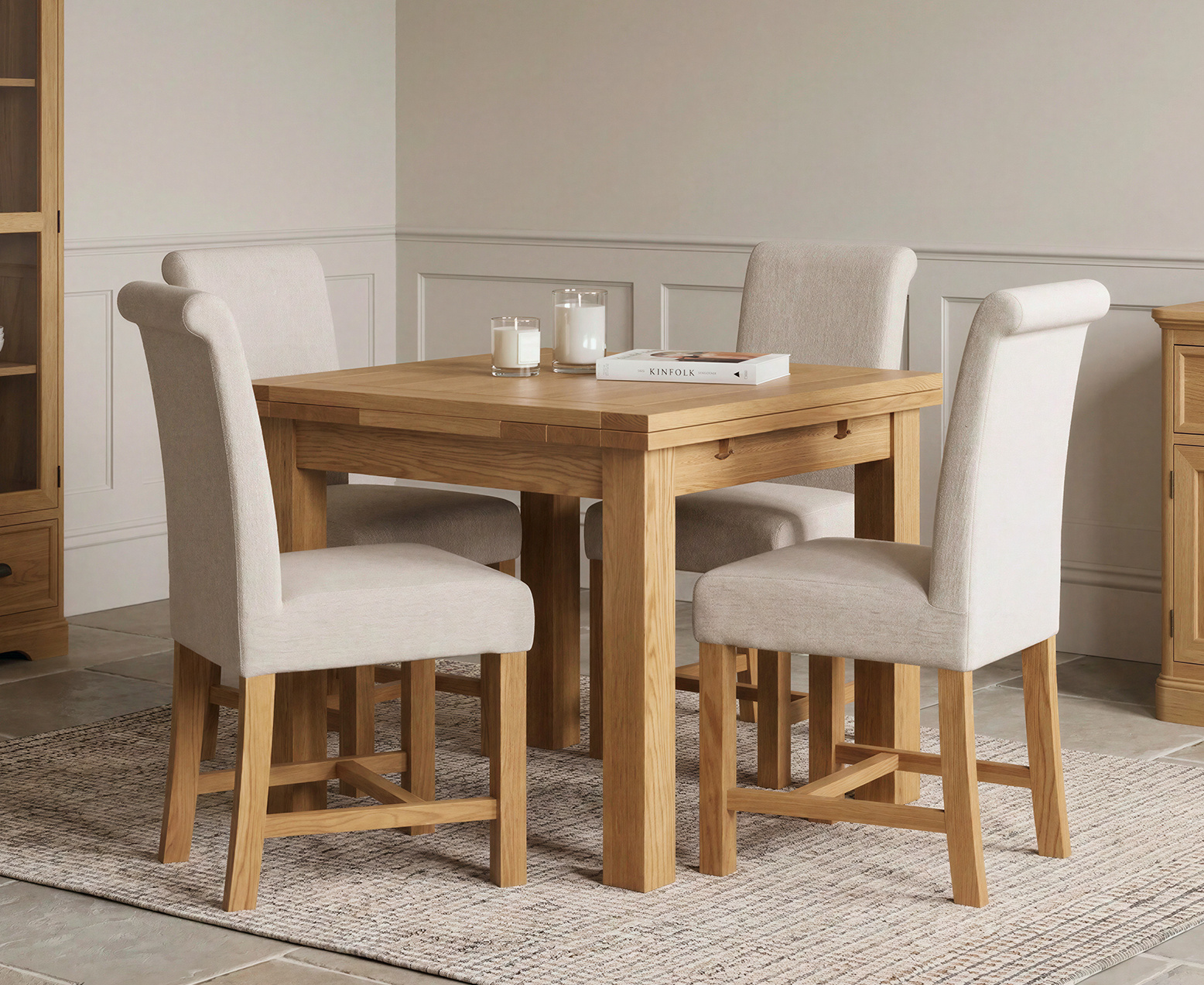 Colby 200cm Oval White Marble Dining Table with 6 Grey Sienna Chairs