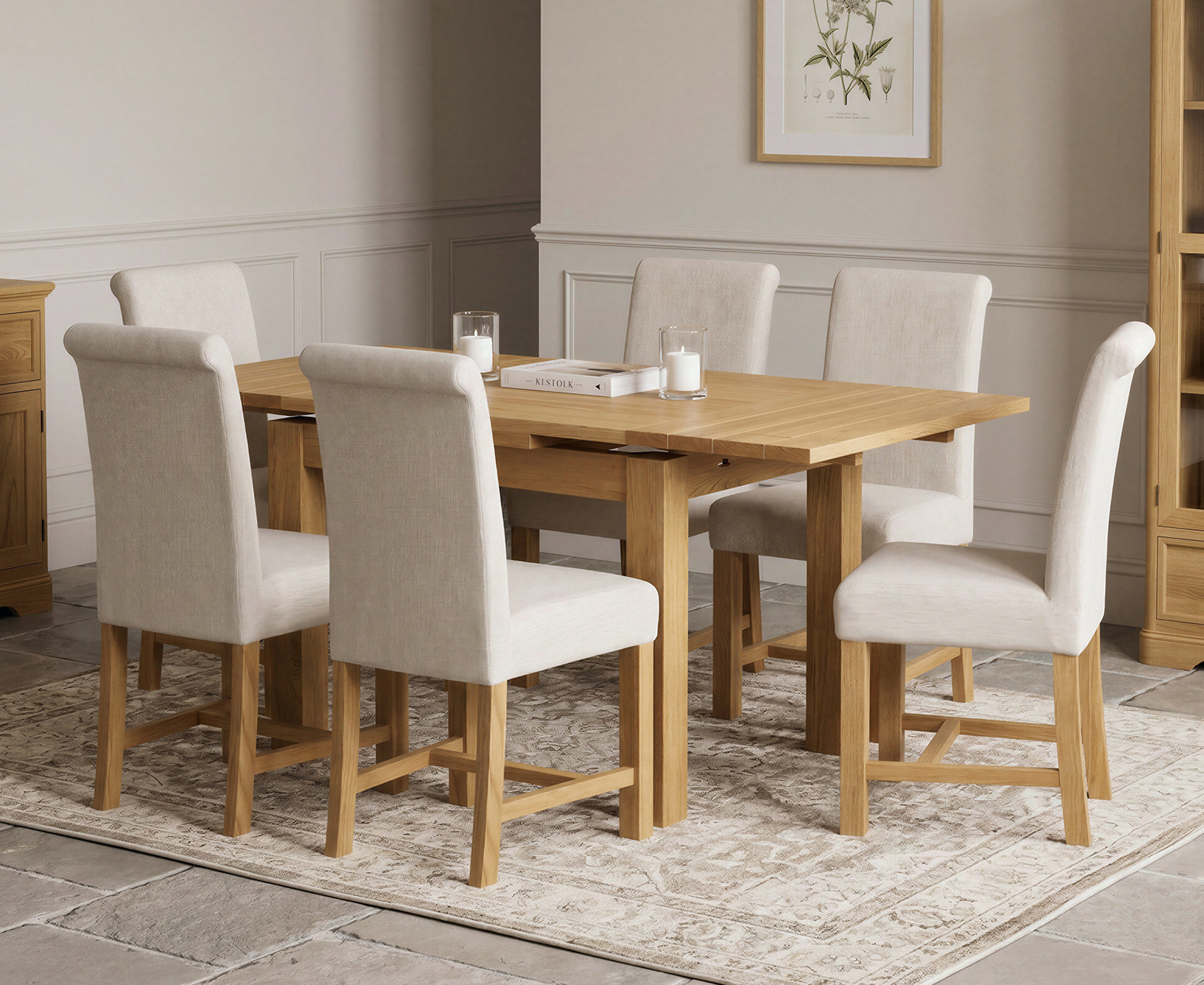 Colby 200cm Oval White Marble Dining Table with 6 Grey Sienna Chairs