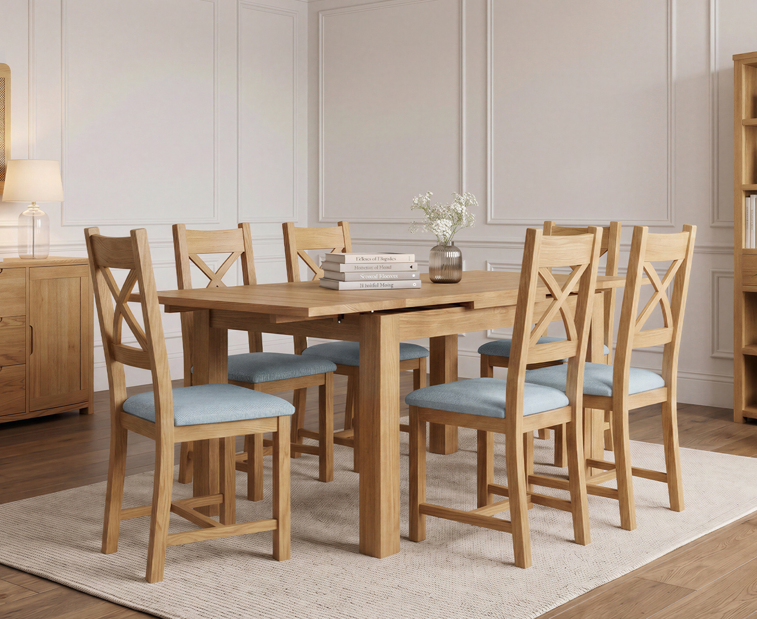 Colby 200cm Oval White Marble Dining Table with 6 Grey Sienna Chairs