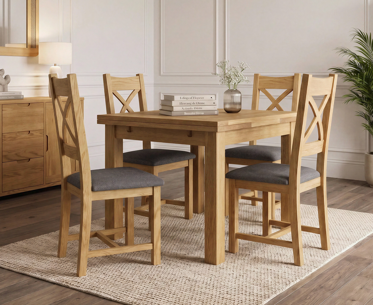 Colby 200cm Oval White Marble Dining Table with 6 Grey Lorenzo Chairs