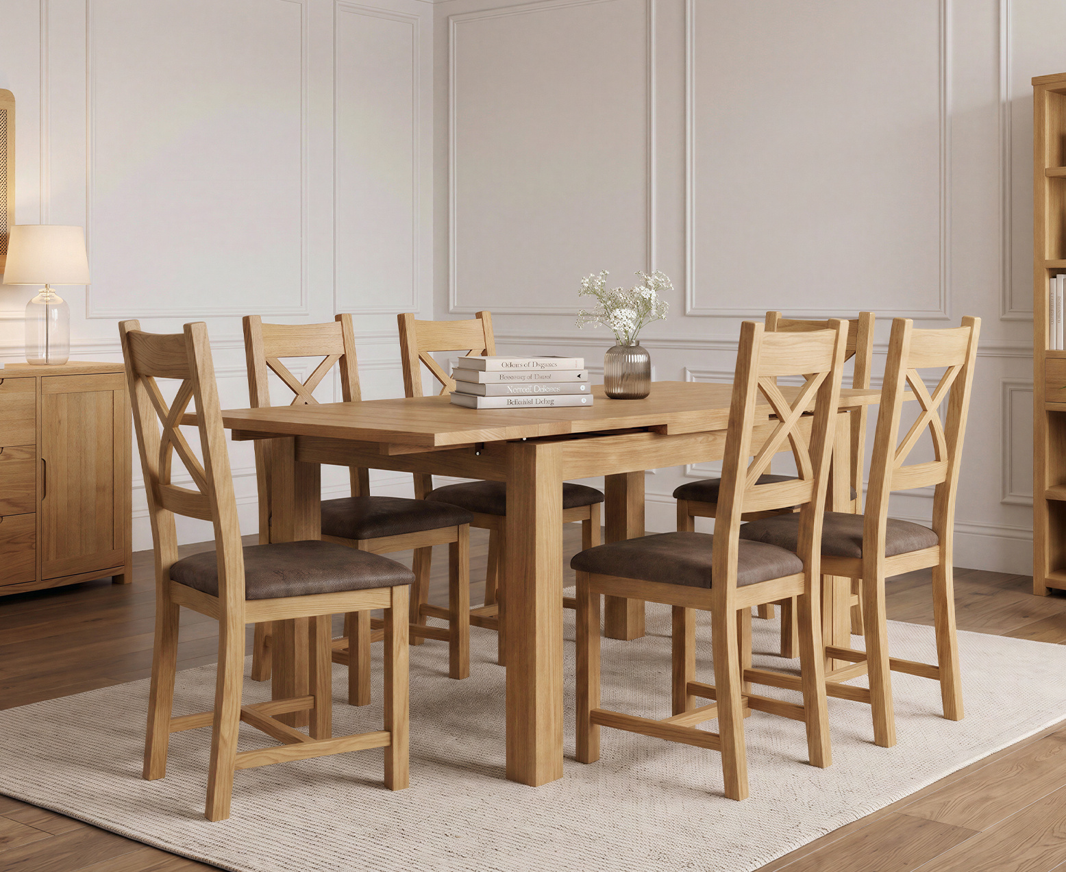 Colby 200cm Oval White Marble Dining Table with 6 Grey Lorenzo Chairs