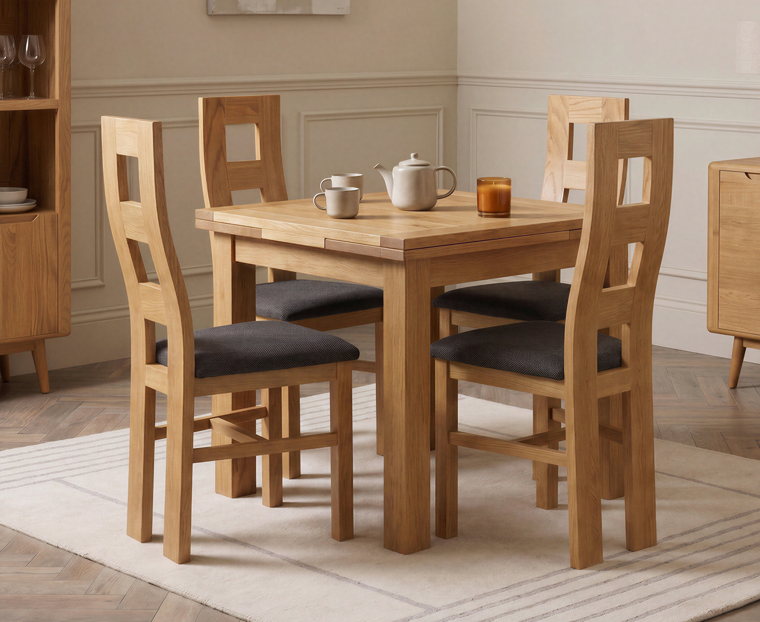 Colby 200cm Oval White Marble Dining Table with 6 Grey Sienna Chairs