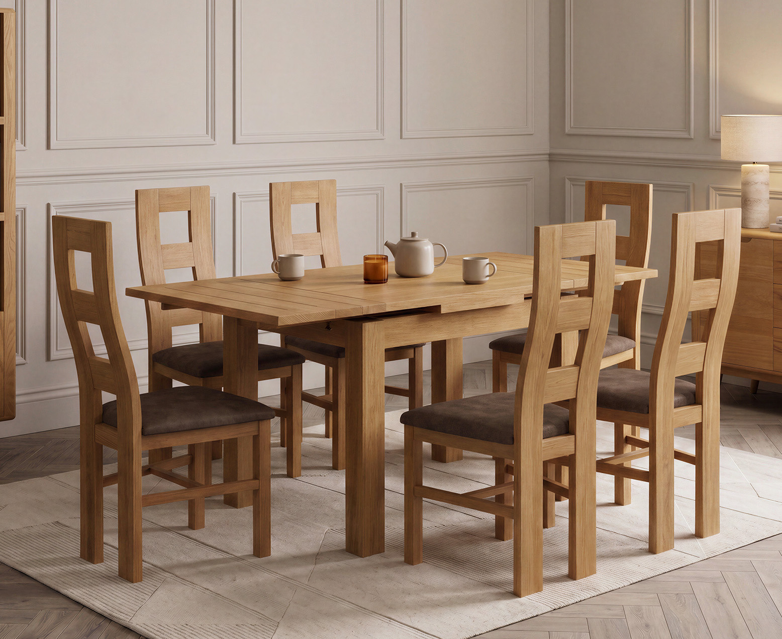 Colby 200cm Oval White Marble Dining Table with 6 Grey Sienna Chairs