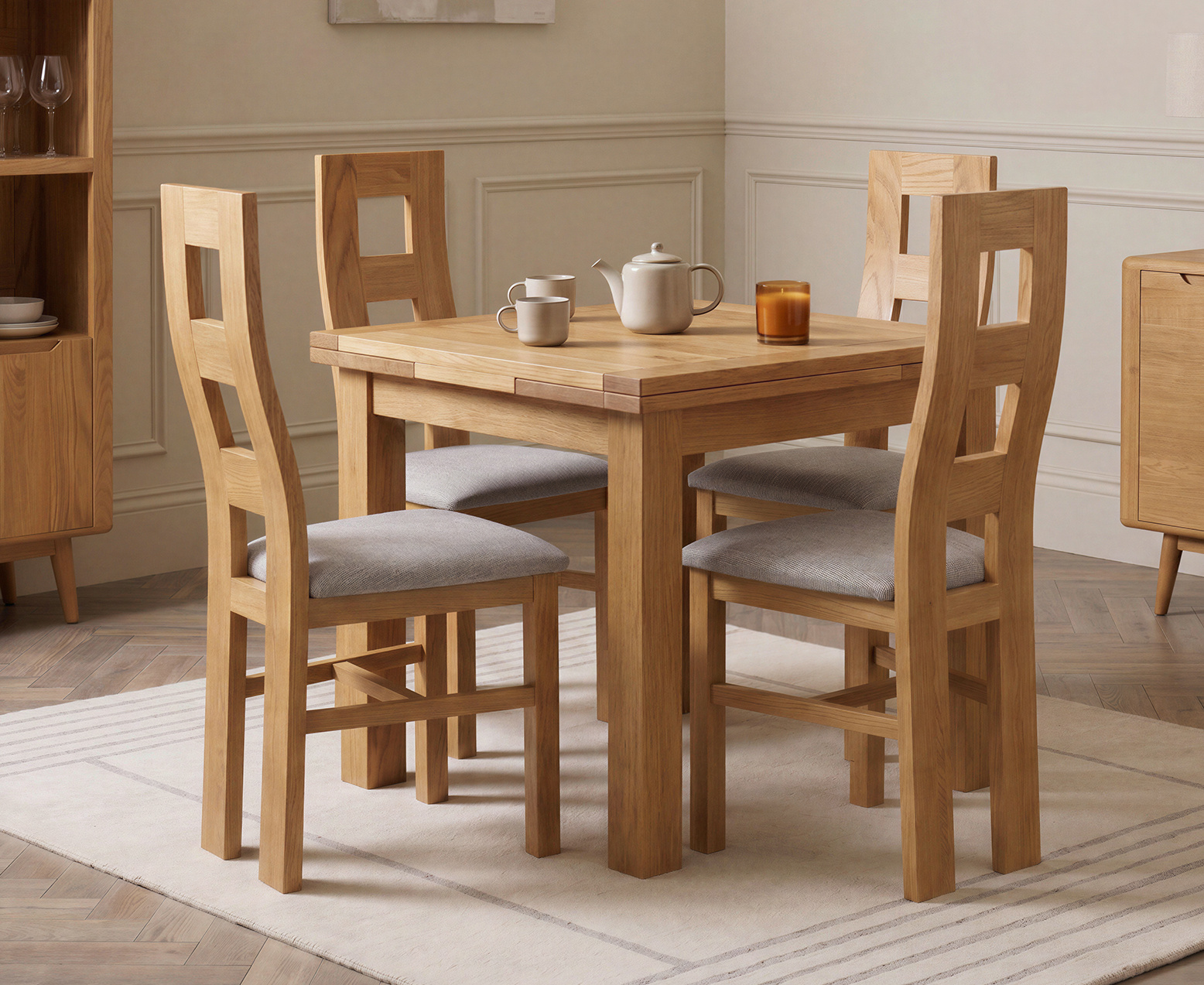 Colby 200cm Oval White Marble Dining Table with 6 Grey Lorenzo Chairs
